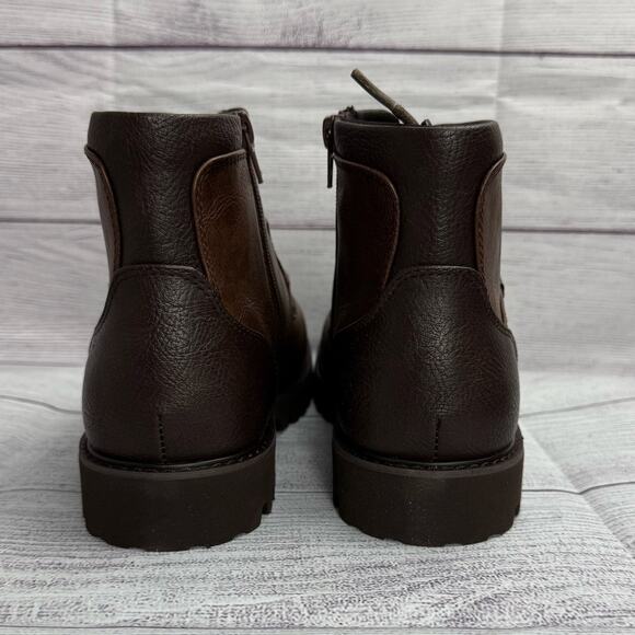 Nick Graham Barkely Brown Faux Leather Lace Up Round Toe Chukka Boots Size 8 - Picture 4 of 12